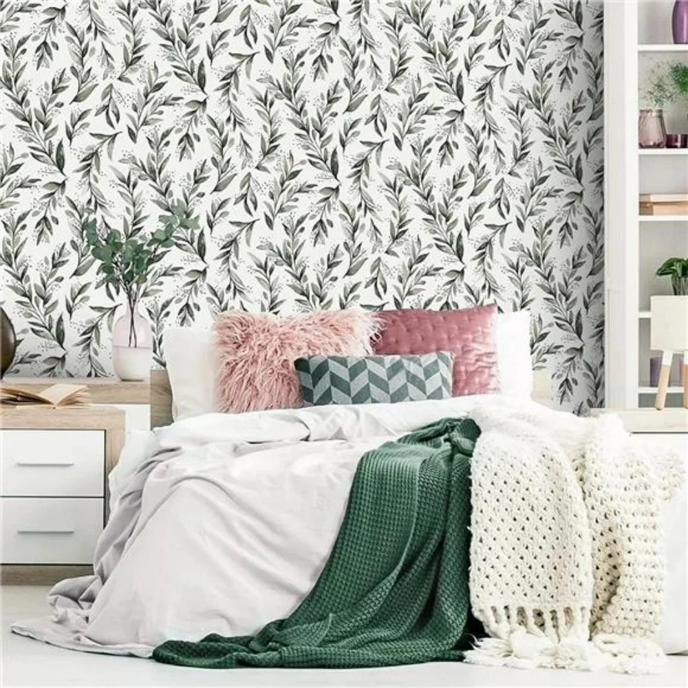 Olive Leaf Peel and Stick Wallpaper Floral Contact Paper 17.7inch x 78.7inch